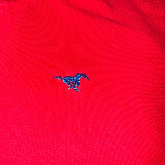 SMU Mustangs Vintage Pique Polo: Adult Large: PONY UP! Southwest Conference - Picture 4 of 5